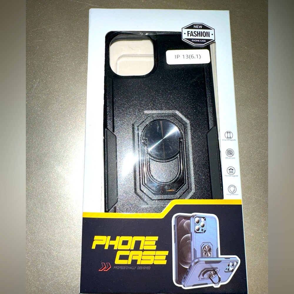 New in box iPhone 13 hard case with attachment stand